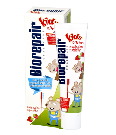 Biorepair KIDS 50 ml - wzmacniająco-ochronna pasta do zębów mlecznych o smaku poziomki