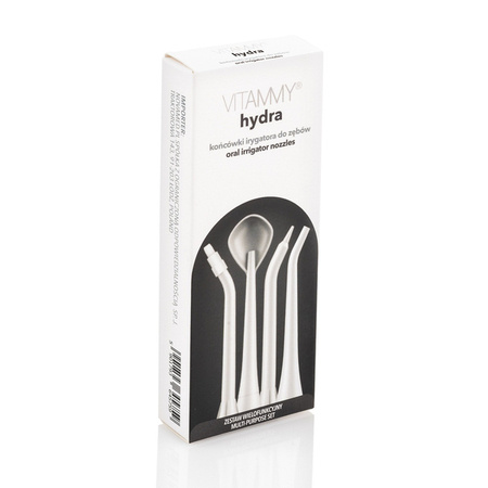 VITAMMY HYDRA TIPS White MIX - zestaw końcówek do irygatora dentystycznego, 4 szt białe